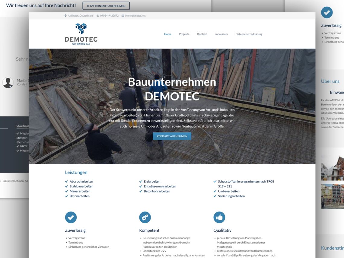 construction company website