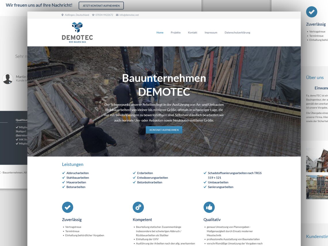 baufirma website